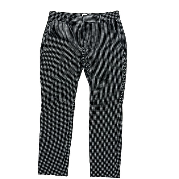 GAP Dress Pants Signature Skinny Ankle Black Polka Dot Stretch Women 10 Career - Picture 1 of 3
